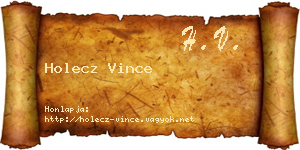 Holecz Vince névjegykártya